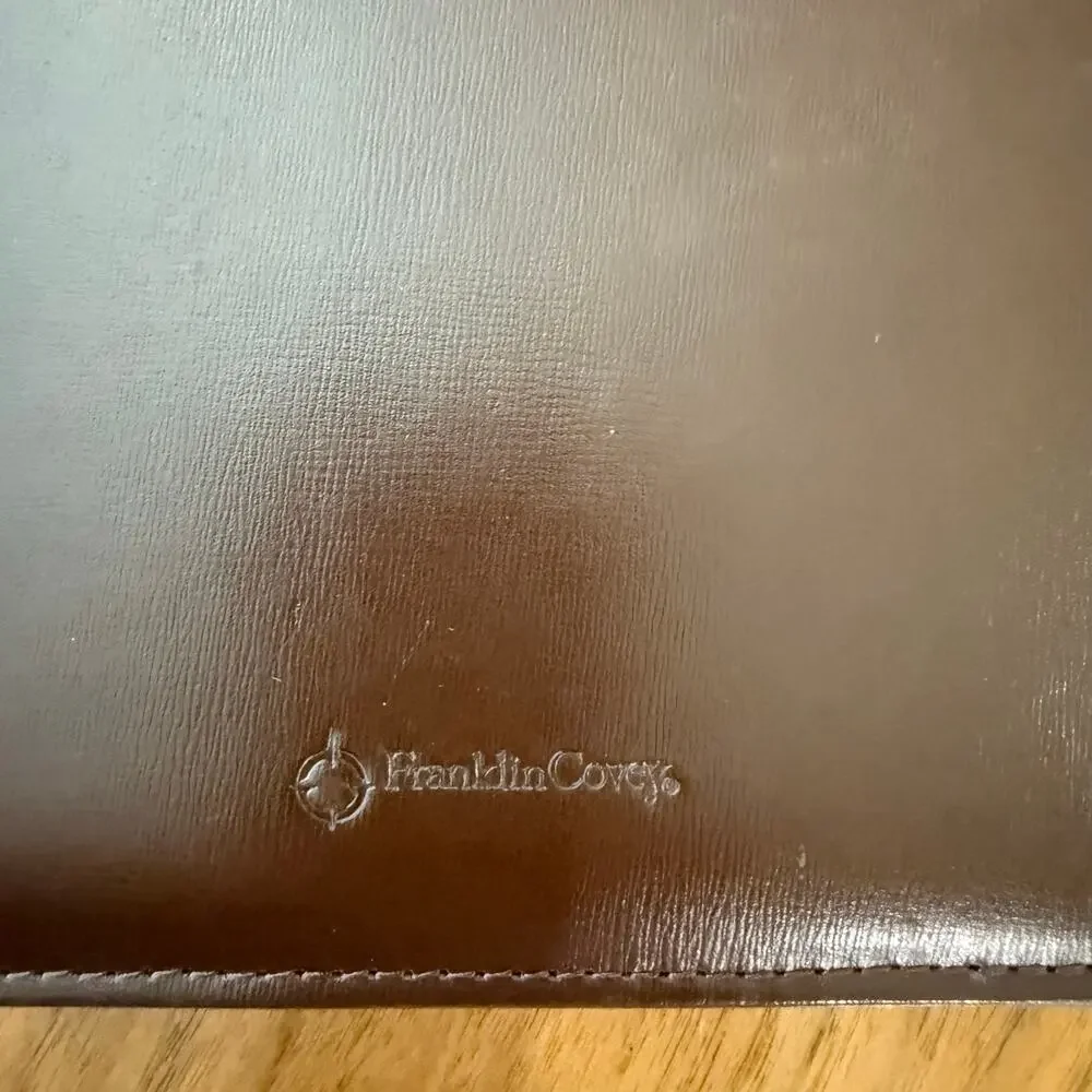 Franklin Covey Italian Leather Padfolio Brown Planner 12.75” x 9.5”